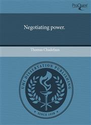 Negotiating power.,1243663154,9781243663153