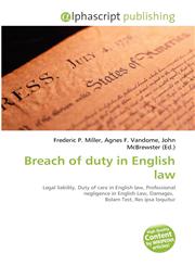 Breach of duty in English law,6134222577,9786134222570